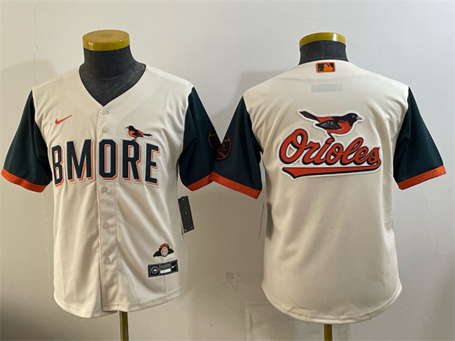 Youth Natural Baltimore Orioles Team Big Logo 2026 City Connect Stadium Stitched Baseball Jersey